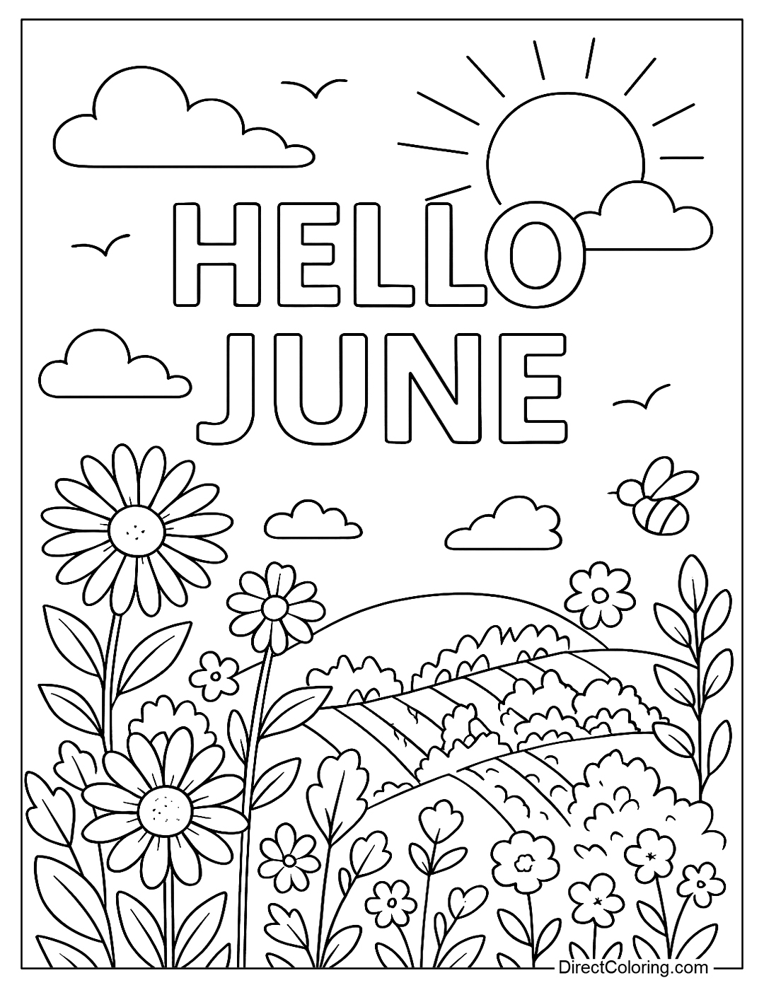 a coloring page with the words 